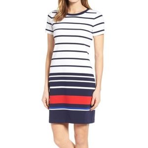 Michael by Michael Kors Patriotic Striped T-Shirt Dress, Medium